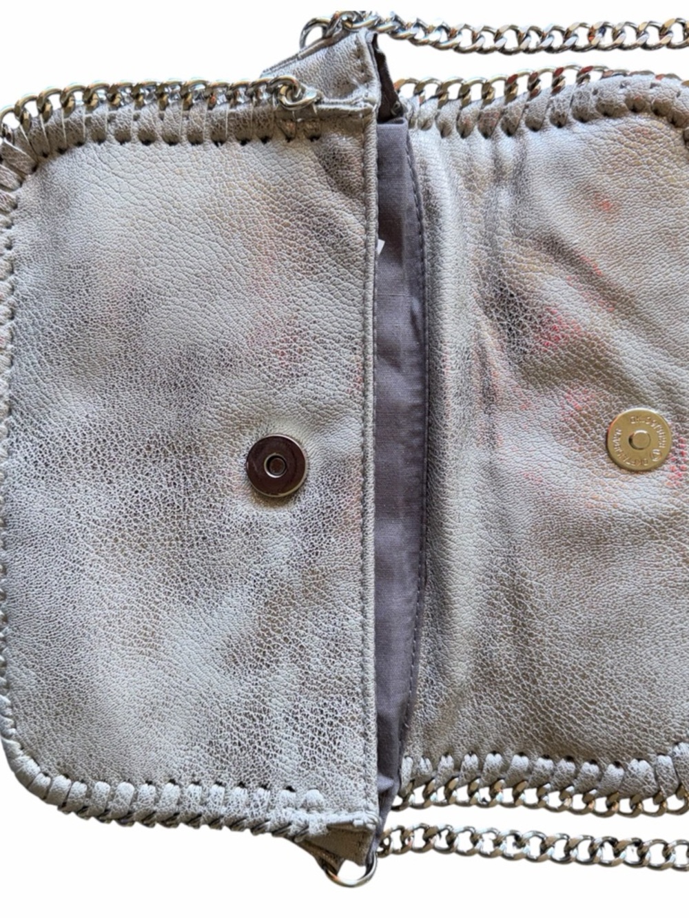Sondra Roberts Silver Metallic Chain Crossbody Bag Y2K Boho Festival Purse - Picture 7 of 10
